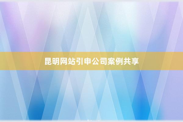 昆明网站引申公司案例共享