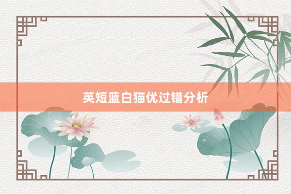英短蓝白猫优过错分析